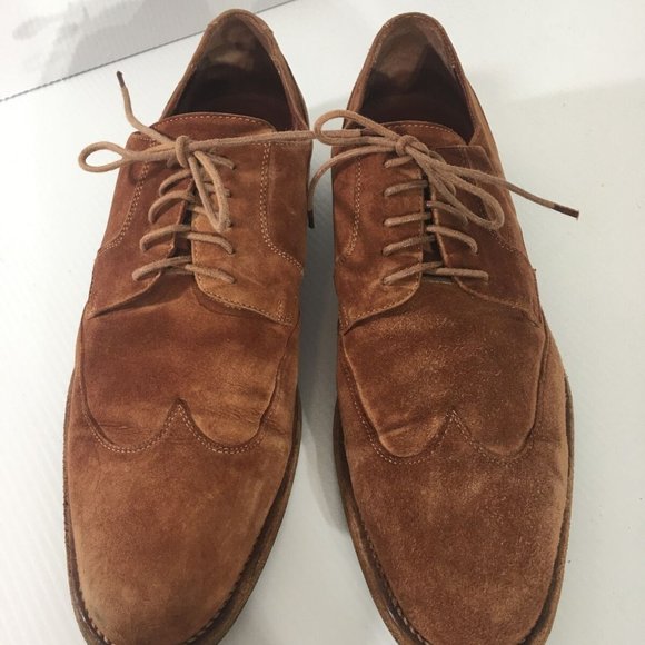 Vintage Cole Haan Mens Shoes 11.5 Suede Leather Wingtip Brown Italy main image 2